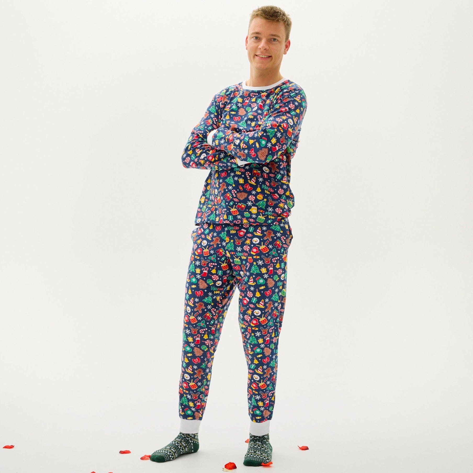 Pigiama Natalizio “Crazy” Blu Navy - Uomo.